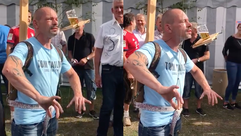 Πίνοντας μπίρα με σπάγκους