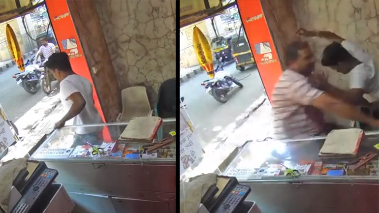 Μoτοσικλετιστής μπαίνει σε κατάστημα