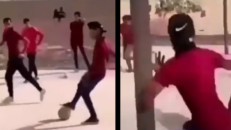 Νεαρός κουτουλάει σε κολόνα