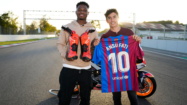 Όταν ο Marc Marquez συνάντησε τον σταρ της Barcelona Ansu Fati