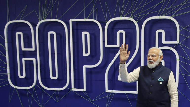 COP26: Ο πρωθυπουργός Μόντι δηλώνει ότι η Ινδία στοχεύει σε μηδενικό ισοζύγιο εκπομπών έως το 2070