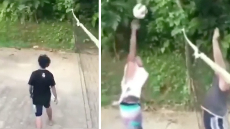 Εντυπωσιακή απόκρουση σε παιχνίδι βόλεϊ