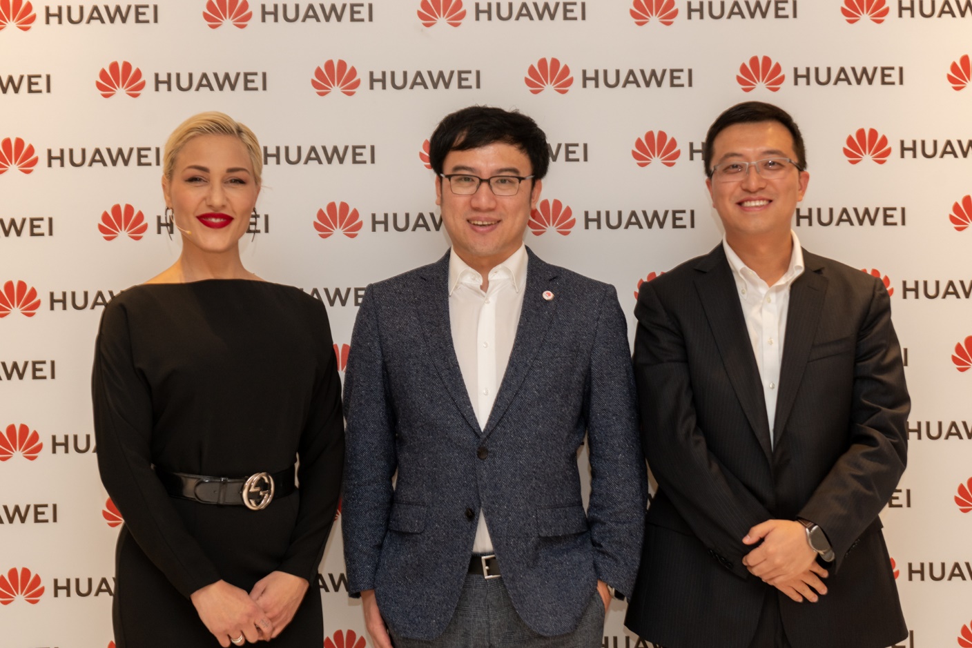 Πηνελόπη Αναστασοπούλου, Derek Yu, Πρόεδρος Κεντρικής & Ανατολικής Ευρώπης, Σκανδιναβικής Χερσονήσου, Τουρκίας και Καναδά, HUAWEI CBG και Andy Miao, Country Manager HUAWEI CBG Ελλάδος, Κύπρου και Αλβανίας