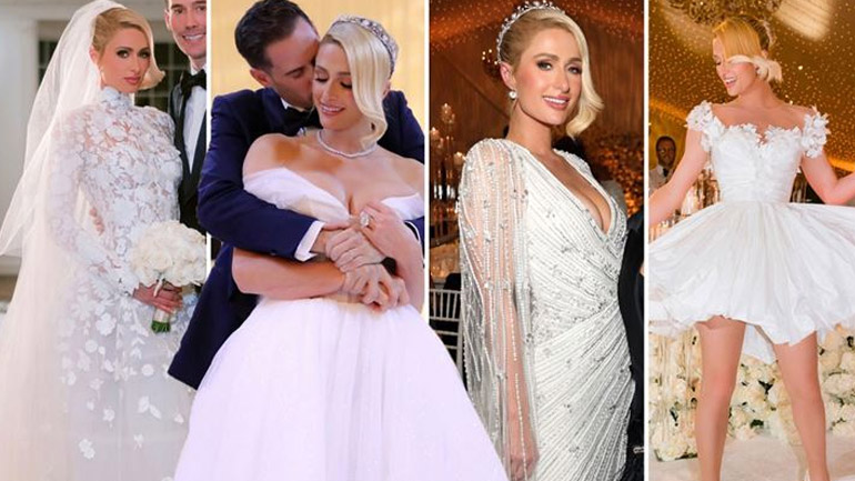 Paris Hilton: Τα τέσσερα εντυπωσιακά νυφικά που φόρεσε στον γάμο της!