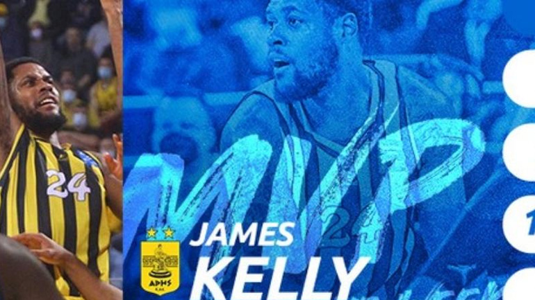 Basket League: MVP για δεύτερη συνεχόμενη αγωνιστική ο Τζέιμς Κέλι
