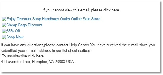 Ψευδή Emails, δήθεν από τον επίσημο ιστότοπο του brand Michael Kors