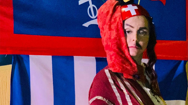 Η Δέσποινα Μοίρου με Μπουμπουλίνα και Κολοκοτρώνη στο Ιστορικό Μουσείο της Ύδρας