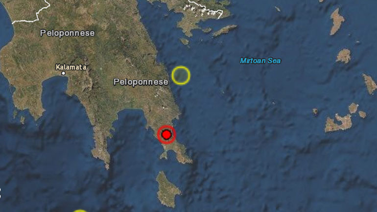 Σεισμική δόνηση 3,7 Ρίχτερ στη Μονεμβασιά
