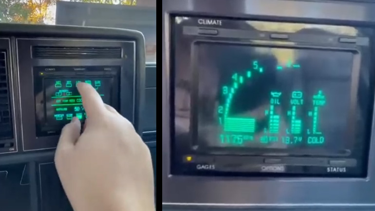 Οθόνη αφής σε ένα αυτοκίνητο του 1988