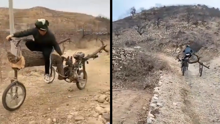 Ξύλινη τρίκυκλη μοτοσυκλέτα Ξύλινη τρίκυκλη μοτοσυκλέτα