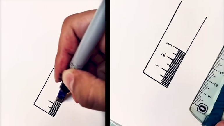 Το σχέδιο ενός χάρακα