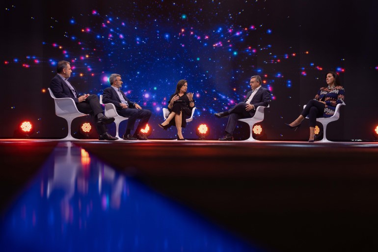 Χάρης Μπρουμίδης, President and CEO Vodafone Greece / Πάνος Παπάζογλου, EY Managing Partner in Greece / Νίκη Συροπούλου, CEO SU Greece & CEO iGrow / Βασίλειος Ψάλτης, CEO Alpha Bank / Πέγκυ Αντωνάκου, General Manager Southeast Europe at Google