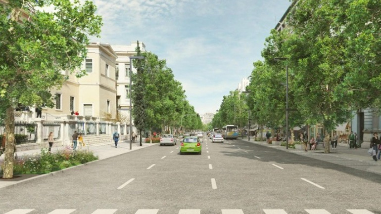 Ξεκίνησε η ανάπλαση της Πανεπιστημίου με την εγκατάσταση του πρώτου εργοταξίου