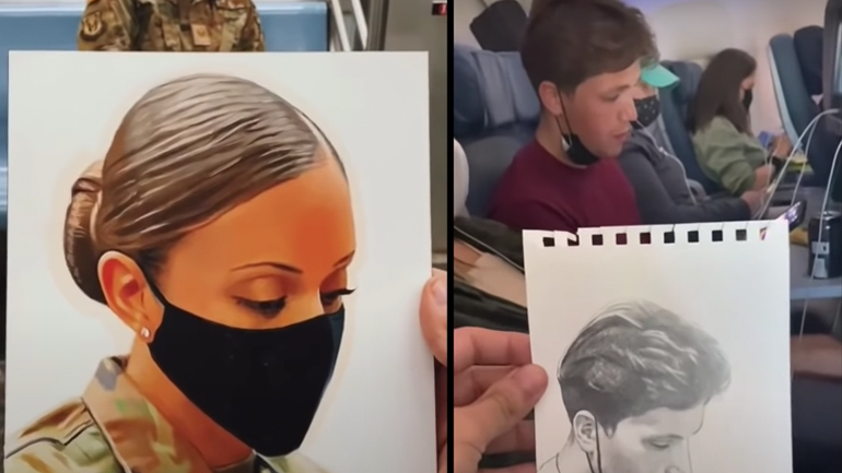 Ζωγραφίζοντας πορτρέτα ανθρώπων στο μετρό