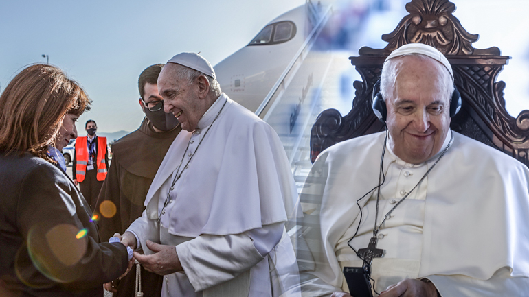 Χωρίς μάσκα ο Πάπας στη Λέσβο