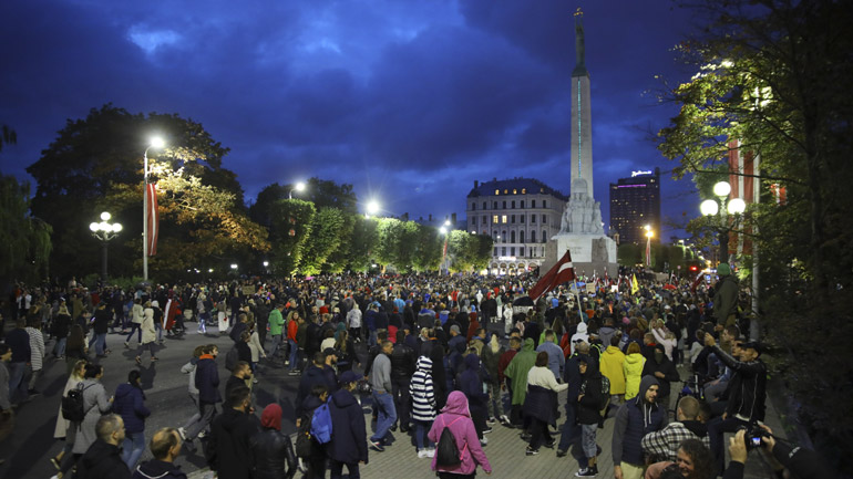 Λετονία: Αντικυβερνητική διαδήλωση κατά των μέτρων για την Covid-19