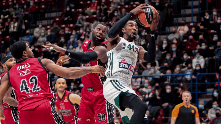 Ακόμη μία εκτός έδρας ήττα για τον Παναθηναϊκό, έχασε 75-54 από την Αρμάνι Μιλάνο