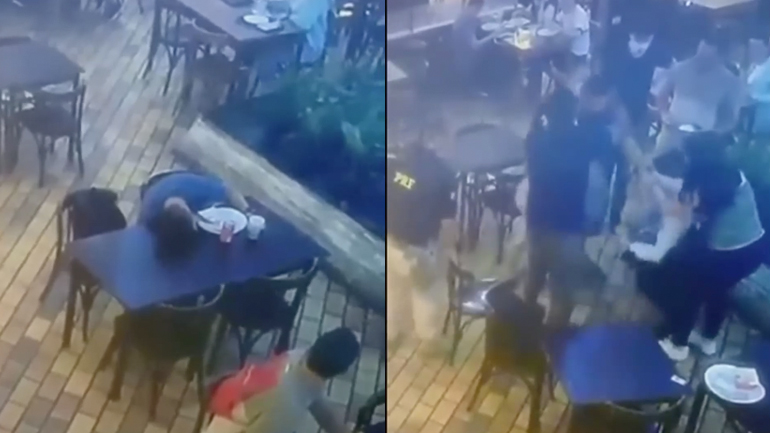 Αστυνομικός σώζει άνδρα από πνιγμό σε εστιατόριο