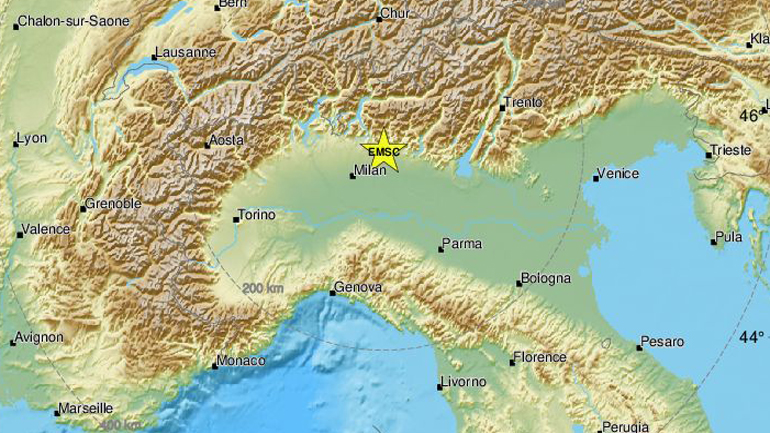 Ιταλία: Σεισμική δόνηση 4,4 βαθμών σημειώθηκε στo Μπέργκαμο