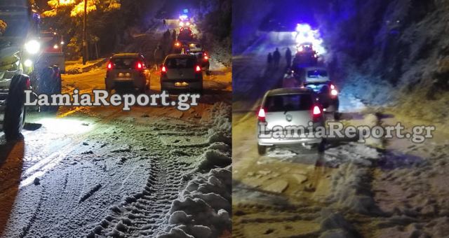 Φθιώτιδα: Εγκλωβίστηκαν αυτοκίνητα στο δρόμο για Παύλιανη