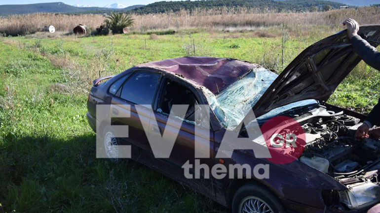 Εύβοια: Σοβαρό τροχαίο με ΙΧ που κατέληξε σε χωράφι