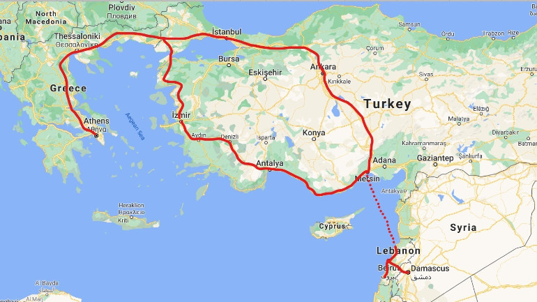 Η πορεία του Μητσάκη στην Ανατολή.