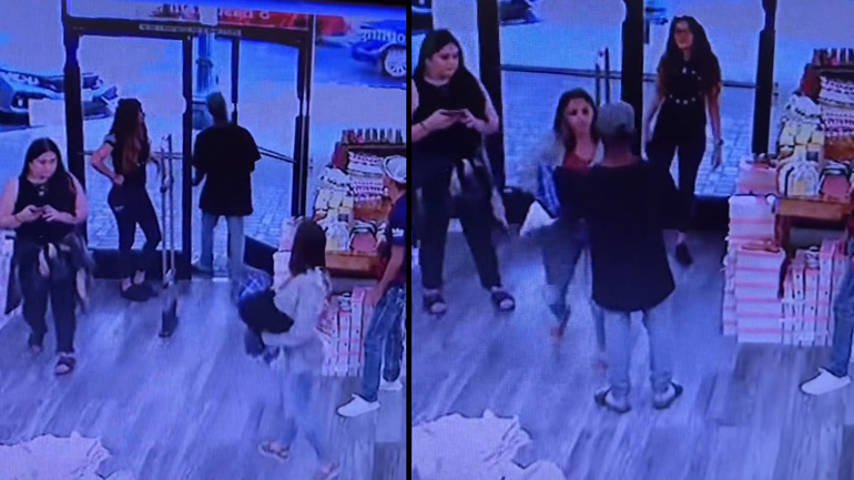 Τρεις γυναίκες εμποδίζουν έναν άνδρα να φύγει από ένα κατάστημα χωρίς να πληρώσει