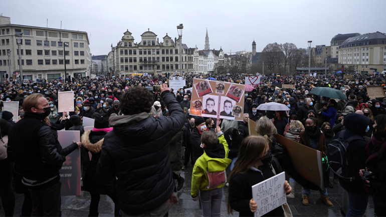 Διαδήλωση στις Βρυξέλλες κατά του κλεισίματος θεάτρων και κινηματογράφων