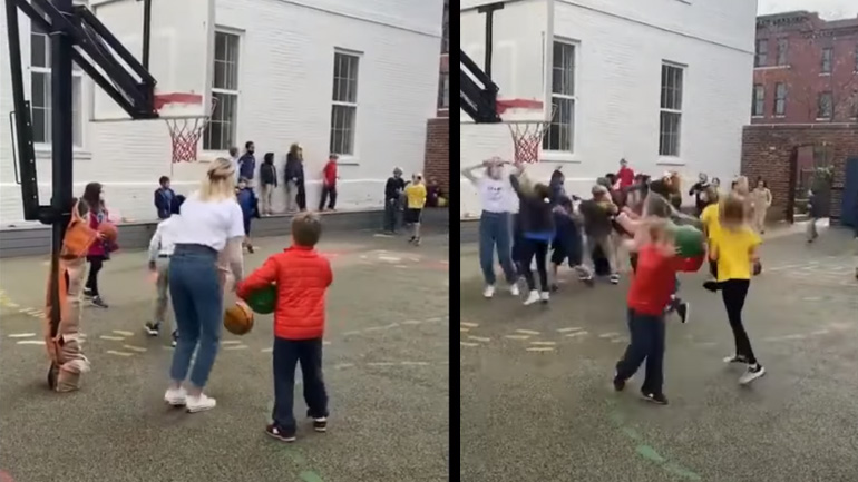 Δασκάλα βάζει καλάθι και κερνάει ζεστή σοκολάτα όλους τους μαθητές