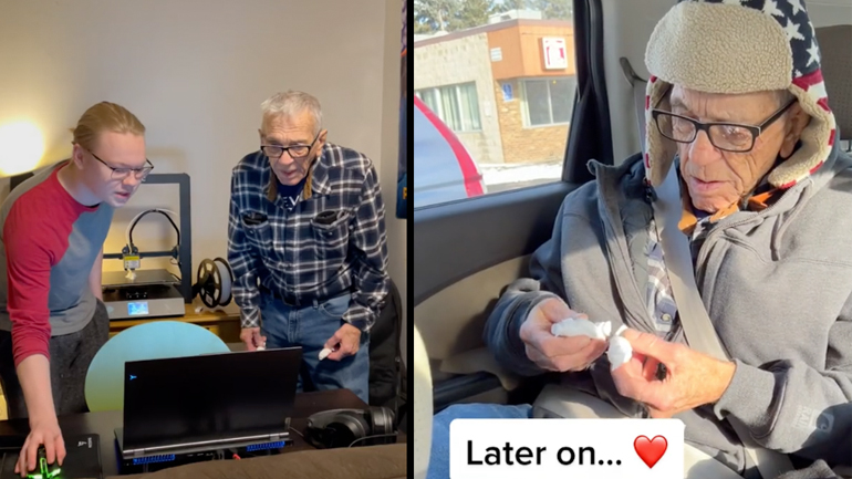 Παππούς βλέπει έναν τρισδιάστατο εκτυπωτή πρώτη φορά