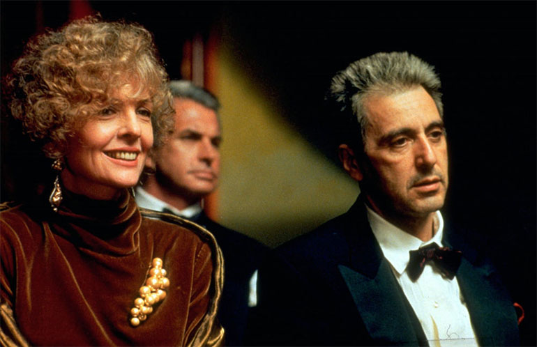 H Νταϊάν Κίτον με τον Αλ Πατσίνο στην ταινία «Ο Νονός, Μέρος 3» (1990)