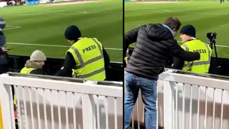 Όταν ένας άντρας βλέπει το γιλέκο “Press” σε ένα γήπεδο