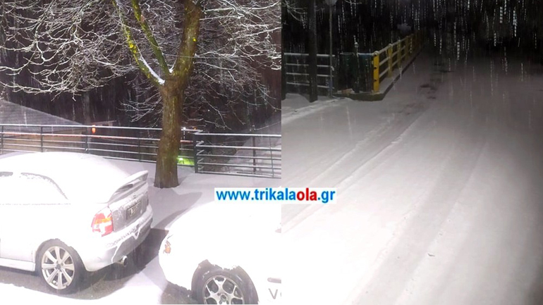 Τρίκαλα: «Πλημμύρα» όλη νύχτα στα πεδινά, σφοδρή χιονόπτωση στα ορεινά και στα Μετέωρα!