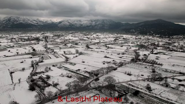 «Διομήδης»: Εικόνες από το χιονισμένο Λασίθι