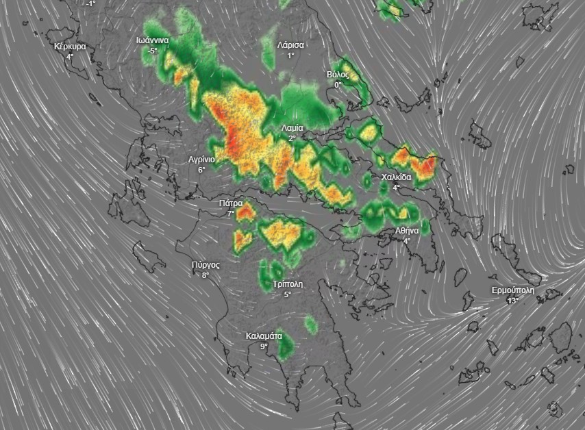 Xιονοπτώσεις το Σάββατο 22/1 Πηγή: poseidon.hcmr.gr