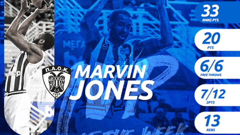 Basket League: MVP ο Μάρβιν Τζόουνς