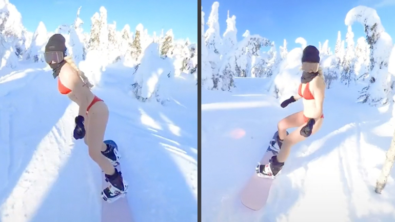 Snowboard με μπικίνι
