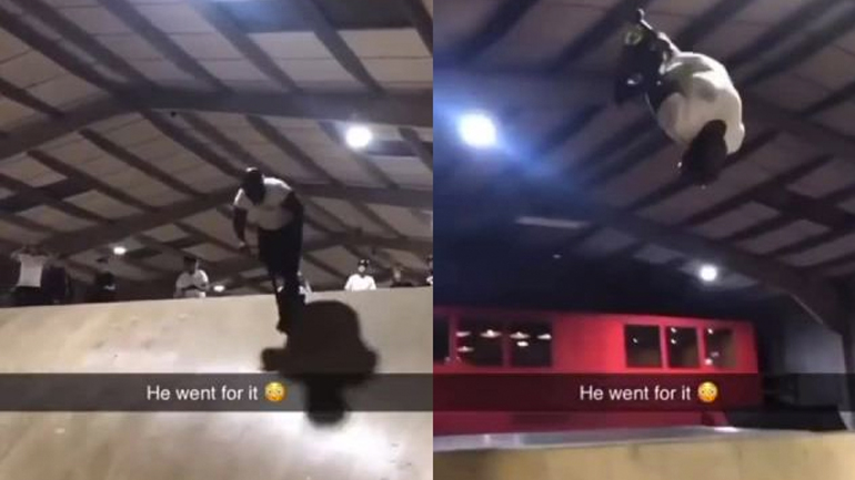 Νεαρός επιχειρεί να κάνει backflip