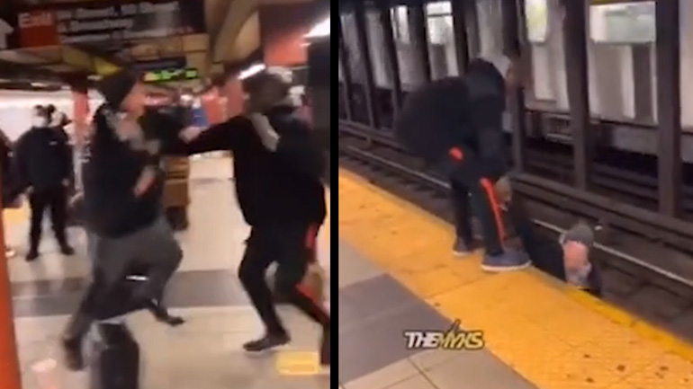 Δύο άντρες πλακώνονται στο μετρό της Νέας Υόρκης 