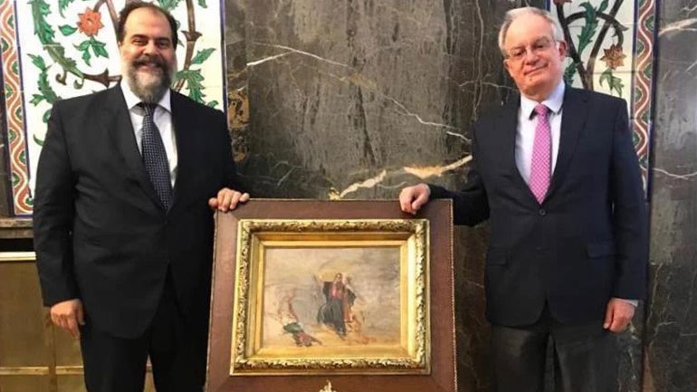 Ο Νικόλαος Πατέρας προσέφερε τον «Παπαφλέσσα» του Συμεών Σαββίδη στη Συλλογή Έργων Τέχνης της Βουλής