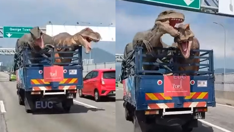 Δεινόσαυροι σε αυτοκινητόδρομο