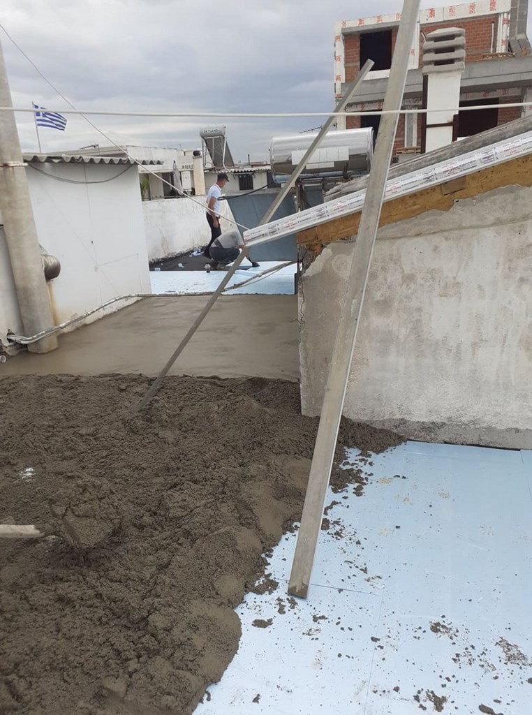 Συμβατική μόνωση με τσιμεντοκονία 11εκ και dow xps 6cm