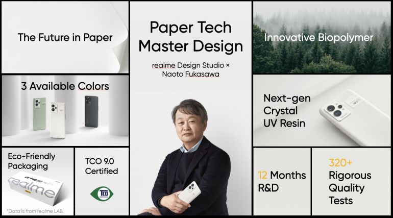 Η σειρά realme GT 2 Series έχει 3 χρωματικές παραλλαγές – Paper White, Paper Green, Steel Black