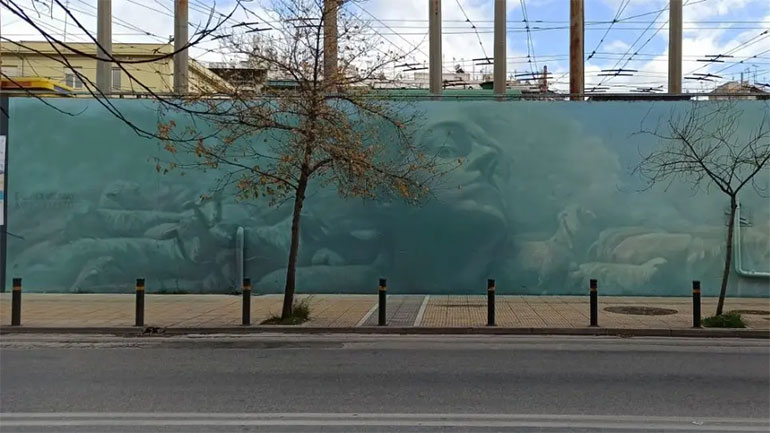 Η «Θεία Κωμωδία» του Δάντη έγινε τοιχογραφία στο Κέντρο της Αθήνας