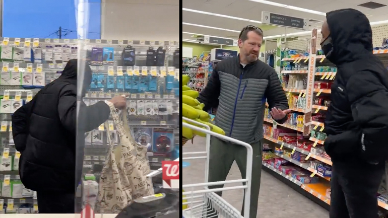 Πελάτης πολεμά με μπανάνες έναν κλέφτη 