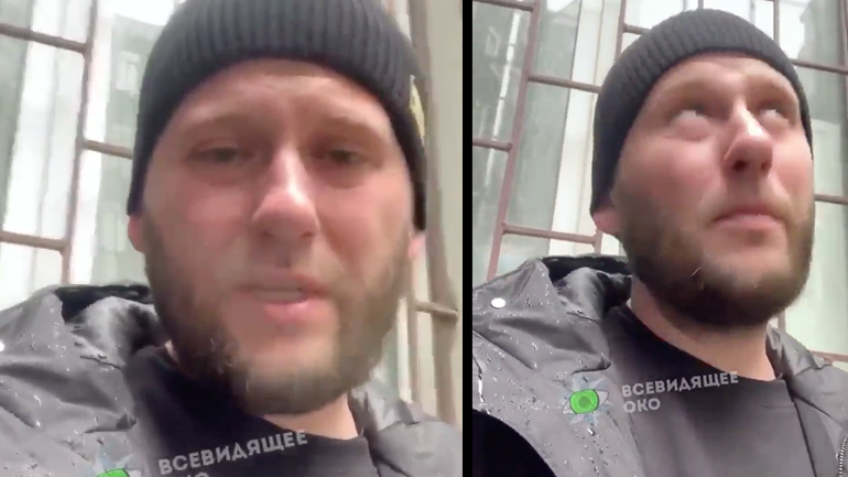 Ουκρανός βιντεοσκοπεί τον εαυτό του και μια βόμβα πέφτει δίπλα του