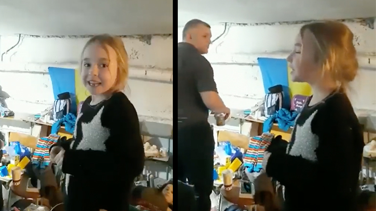 Mικρό κορίτσι τραγουδά το “Let It Go” σε καταφύγιο της Ουκρανίας 