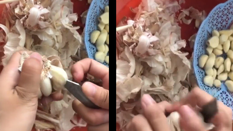 Εύκολος τρόπος να καθαρίσεις ένα σκόρδο