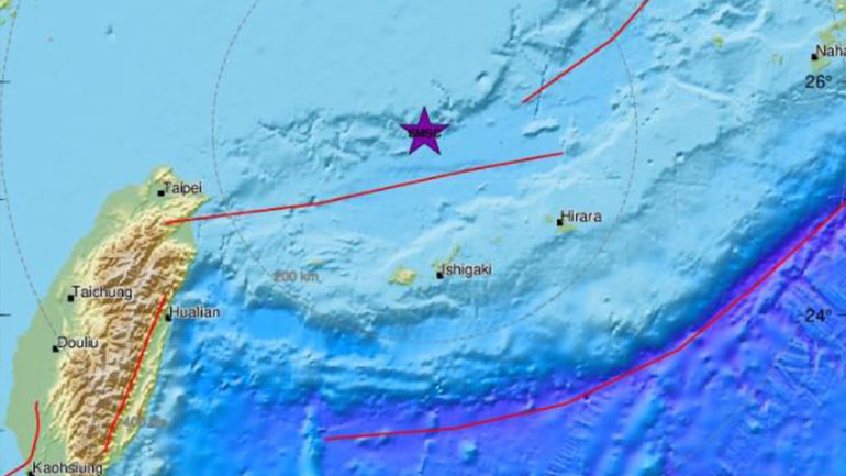 Σεισμός 5,8 Ρίχτερ στα ανοιχτά της Ταΐβάν