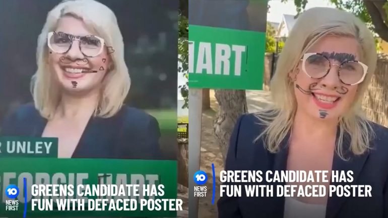 Η αντίδραση υποψήφιας κόμματος που βανδάλισαν την προεκλογική της αφίσα